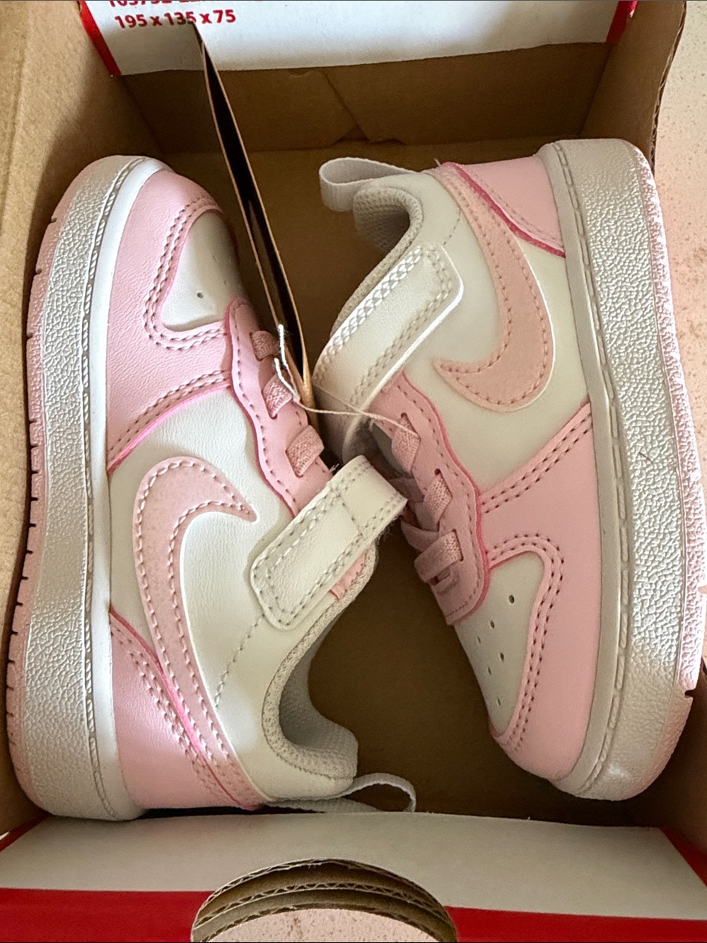 NWT Toddler 6c Nike Court Borough Low Recraft Pink and White Sneakers